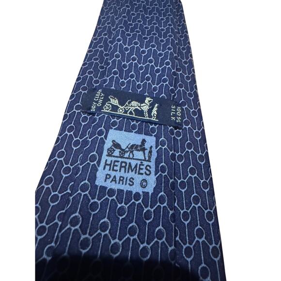 HERMES Hermès 100% Silk Tie – Equestrian Print – Luxury Designer Necktie - Picture 2 of 6